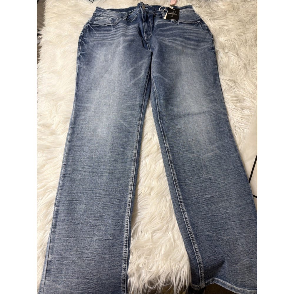 Flamingals Boot Cut Jeans for Women Trendy Stretch Jeans Butt Lifting Tummy Cont - Picture 8 of 14